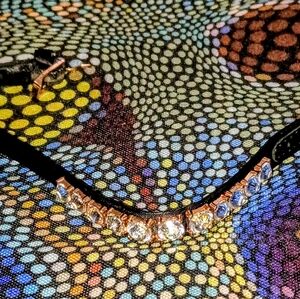 Elegant Black and Gold Cat or Small Dog Collar